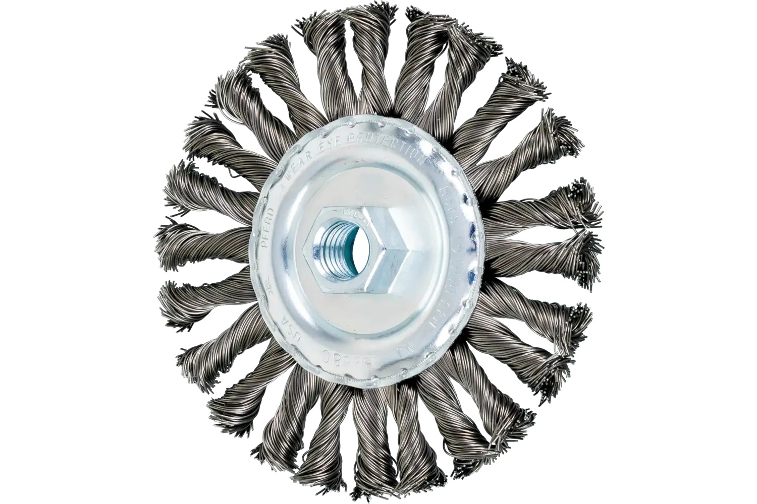 Picture of Pferd Combitwist® Knot Wire Wheel Brush 5" Dia. .020 Carbon Steel 5/8-11" Thread